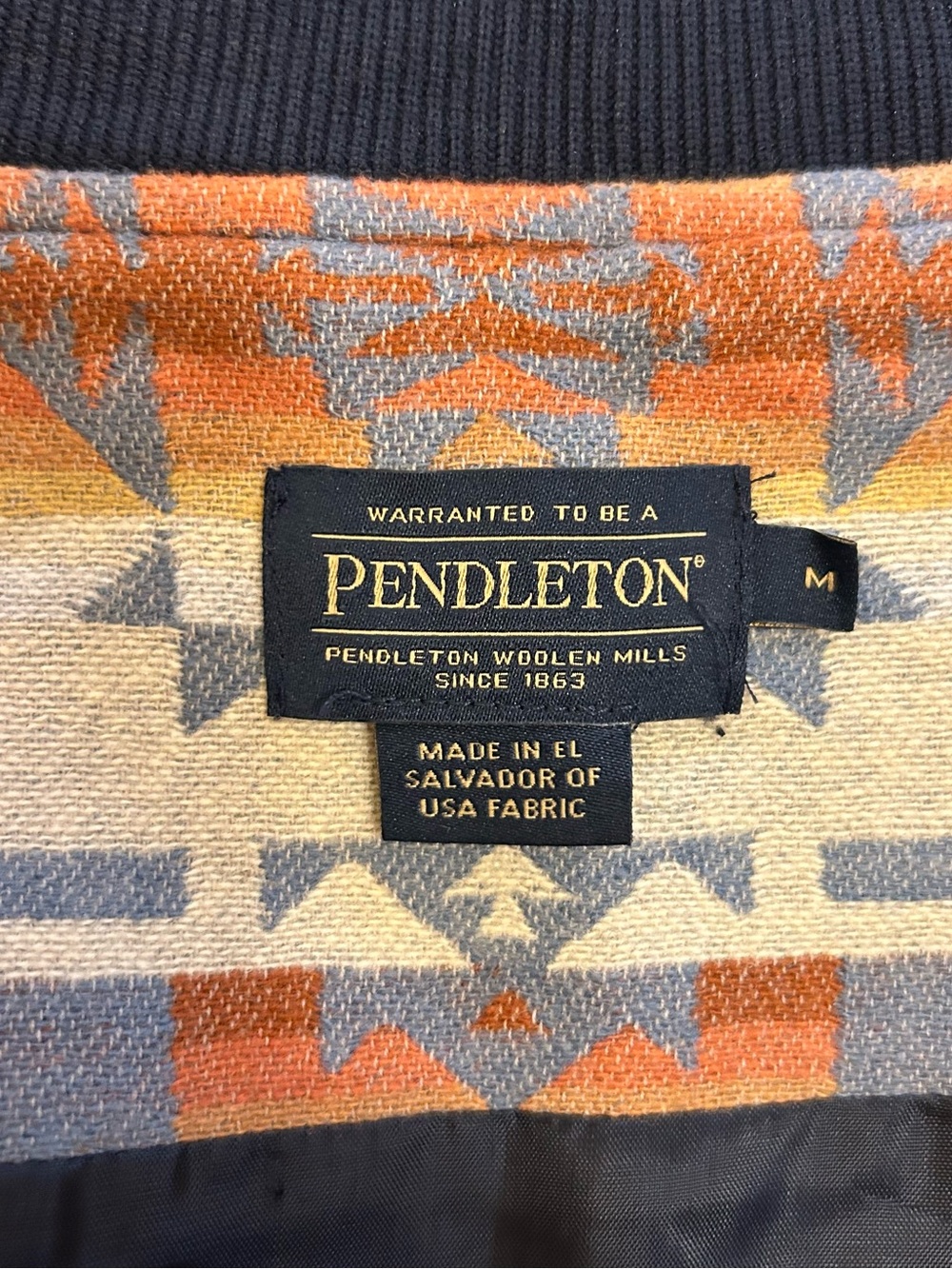 Pendleton Wool Southwestern Jacket in Orange, Blue, Cream